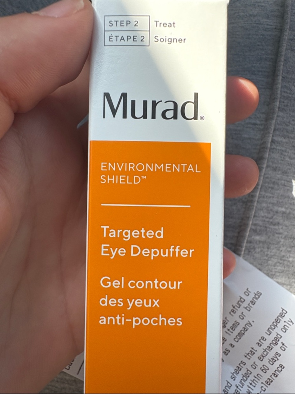 Murad Targeted Eye Depuffer in White and Orange Packaging
